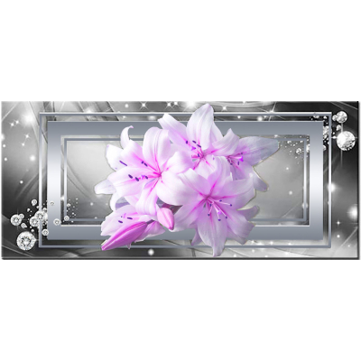 Diamantové malování - Fialová lilie v rámu - č. 637...