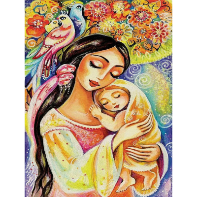 Diamantové malování -Žena s dívkou - č. 652 30x40 cm