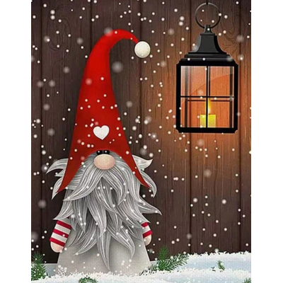 Diamantové malování - Vanoční skřítek - č. 658 40x50 cm