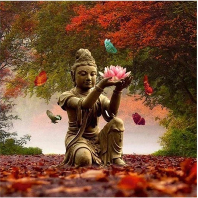 Diamantové malování - Buddha s lotosovým květem - č. 709...