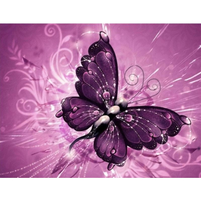 Diamantové malování - Abstraktní fialový motýl - č. 716...