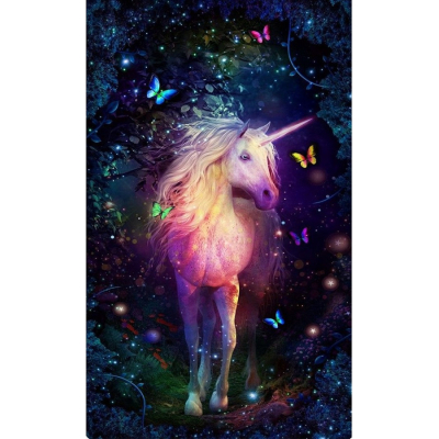 Diamantové malování - Jednorožec s motýlky - č. 729 40x60 cm