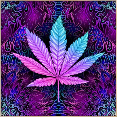 Diamantové malování - Abstraktní list - č. 771 50x50 cm