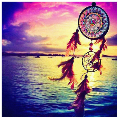 Diamantové malování - Lapaů snu v západu slunce - č. 780...