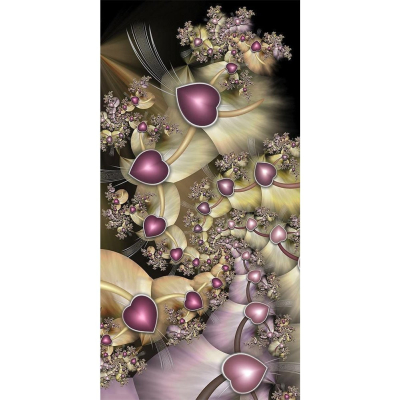 Diamantové malování - Srdíčková abstrakce - č. 785 40x80 cm