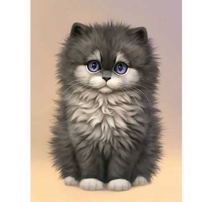 Diamantové malování - Kotě s fialovýma očima - č. 841...