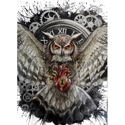 Diamantové malování - Strážce času se srdcem - č. 867...