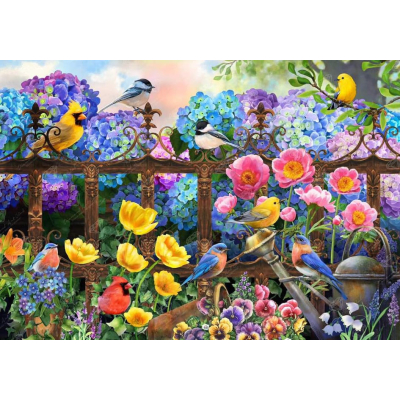 Diamantové malování - Malovaná zahrádka s ptačky - č. 875...