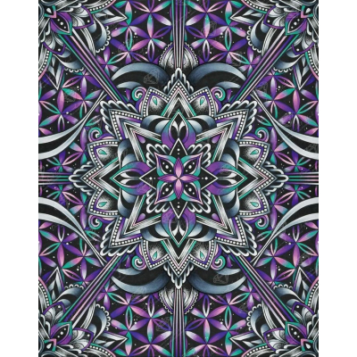 Diamantové malování - Fialovo zelená mandala - č. 880...
