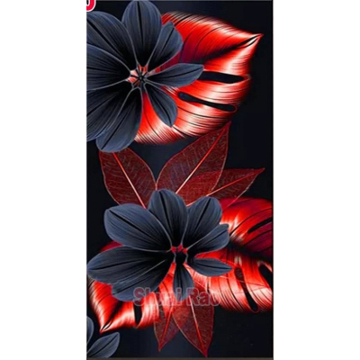 Diamantové malování - Hnědočerné květy  - č. 910 65x125 cm