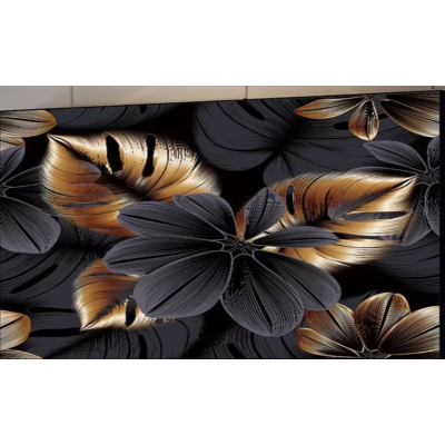 Diamantové malování - Hnědočerné květy  - č. 917 65x125 cm