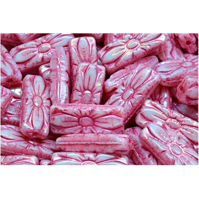 Obdélníkové květinové korálky 3618 (20x8 mm)