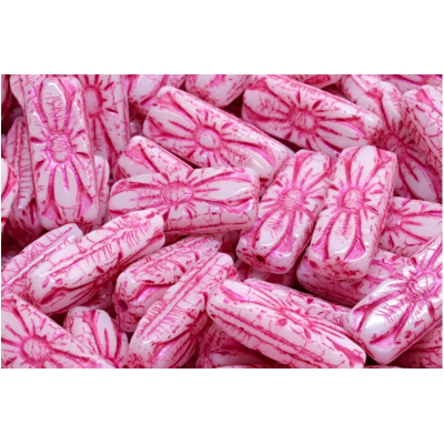 Obdélníkové květinové korálky 3619 (20x8 mm)