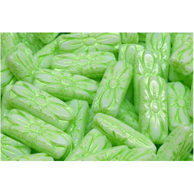 Obdélníkové květinové korálky 3623 (20x8 mm)