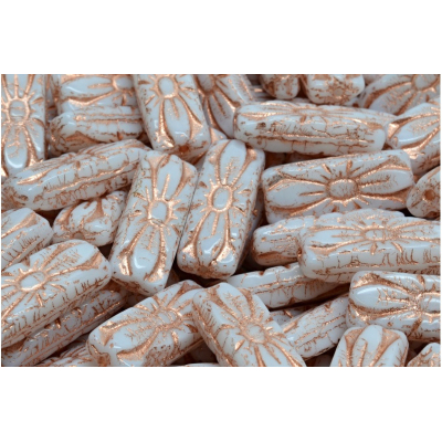 Obdélníkové květinové korálky 3625 (20x8 mm)