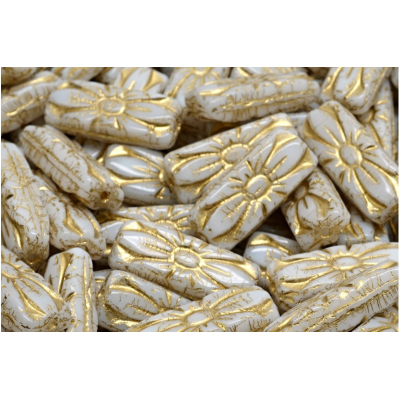 Obdélníkové květinové korálky 3633 (20x8 mm)