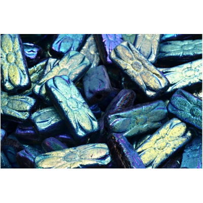 Obdélníkové květinové korálky 3647 (20x8 mm)