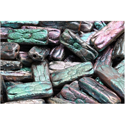 Obdélníkové květinové korálky 3648 (20x8 mm)