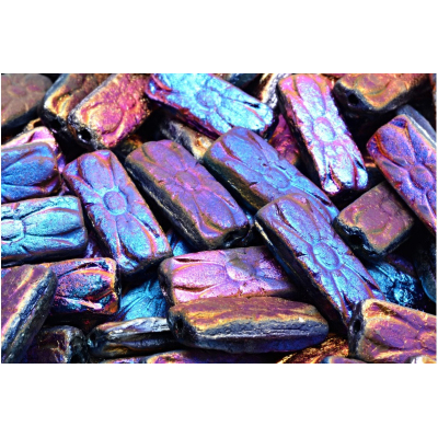 Obdélníkové květinové korálky 3649 (20x8 mm)