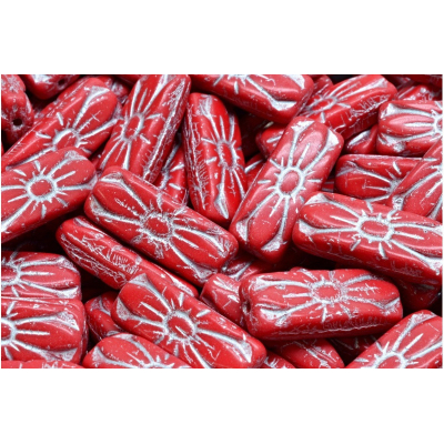 Obdélníkové květinové korálky 3651 (20x8 mm)