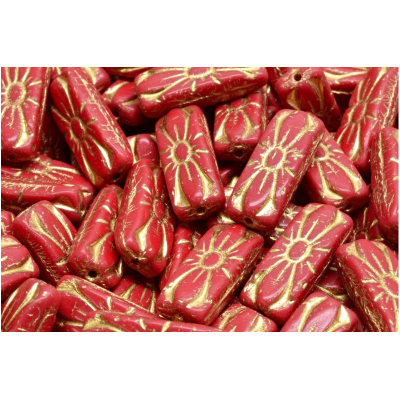 Obdélníkové květinové korálky 3652 (20x8 mm)