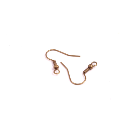 Afroháčky s kuličkou mosazné 10 ks