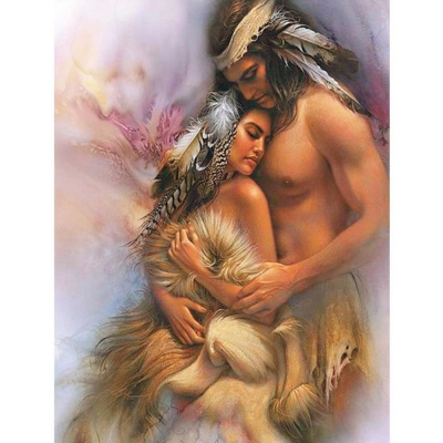 Diamantové malování - Indiánský pár č. 947