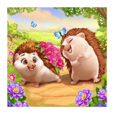 Diamantové malování - Malovaní ježečci č. 956