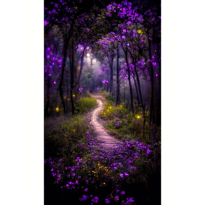 Diamantové malování - Cesta v barevném lese č. 969