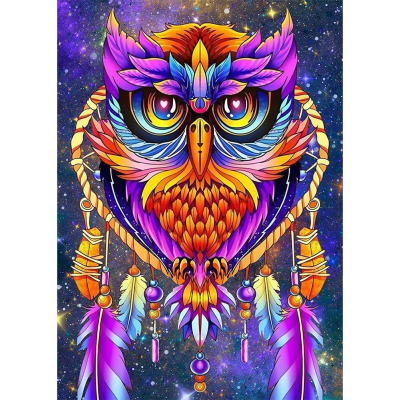 Diamantové malování - Soví lapač snů č. 975