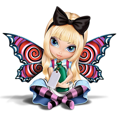 Diamantové malování - Blonďatá víla s černou mašlí č. 980