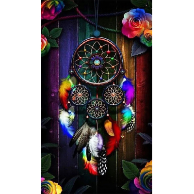 Diamantové malování - Barevný lapač snů č. 993