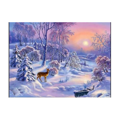 Diamantové malování - Srnka v zasněženém lese č. 1008