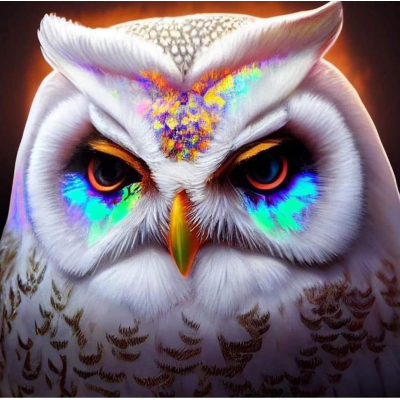 Diamantové malování - Barevná sova č. 1021