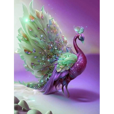 Diamantové malování - Třpytivý páv č. 1032