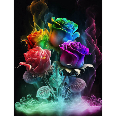 Diamantové malování - Růže v kouři č. 1047