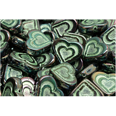 Korálky srdce v srdci č.2649 (14x16mm)