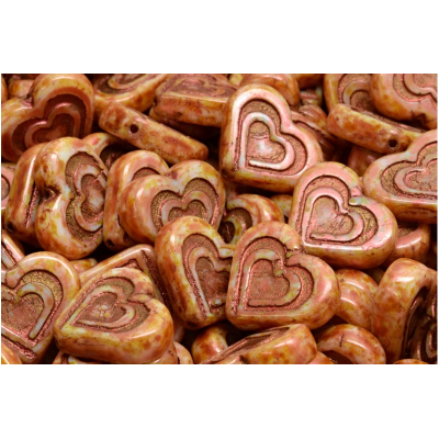 Korálky srdce v srdci č.2650 (14x16mm)