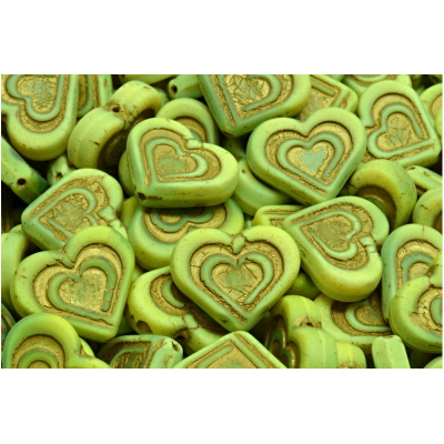 Korálky srdce v srdci č.2654 (14x16mm)