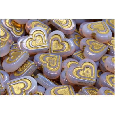 Korálky srdce v srdci č.2657 (14x16mm)