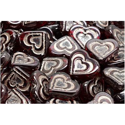 Korálky srdce v srdci č.2661 (14x16mm)