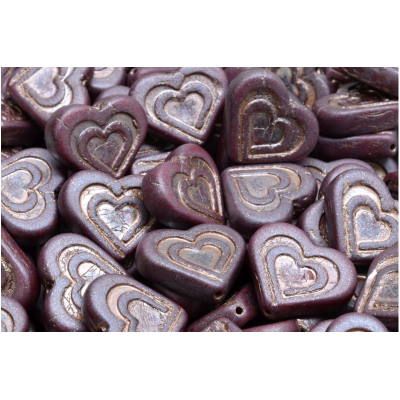 Korálky srdce v srdci č.2664 (14x16mm)