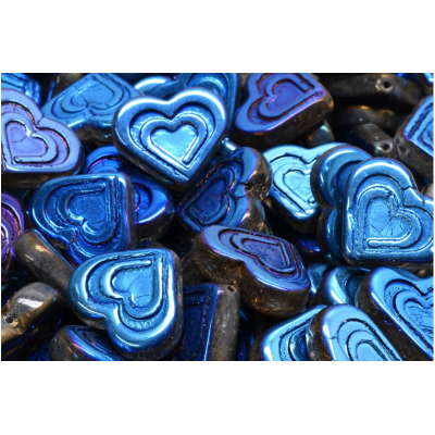 Korálky srdce v srdci č.2666 (14x16mm)