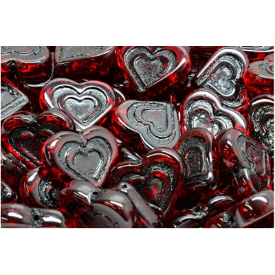 Korálky srdce v srdci č.2667 (14x16mm)