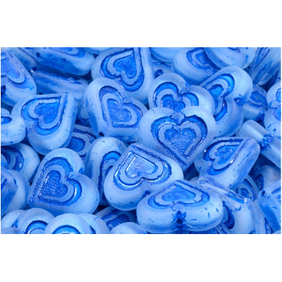 Korálky srdce v srdci č.2669 (14x16mm)