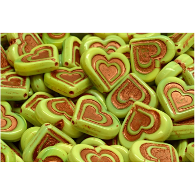 Korálky srdce v srdci č.2672 (14x16mm)