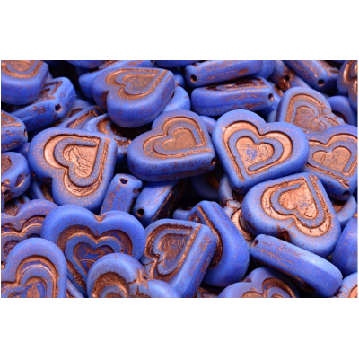 Korálky srdce v srdci č.2674 (14x16mm)