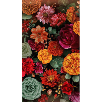 Diamantové malování - Barevné květy č. 1058