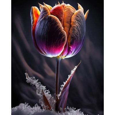 Diamantové malování - Ledový tulipán č. 1059