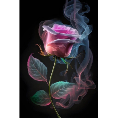 Diamantové malování - Kouřová růže č. 1060